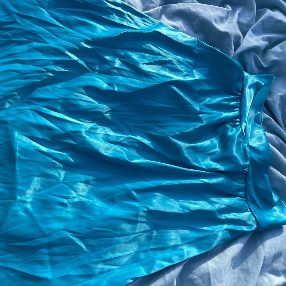 Satin aqua blue dress/midi skirt (can be
worn either way)